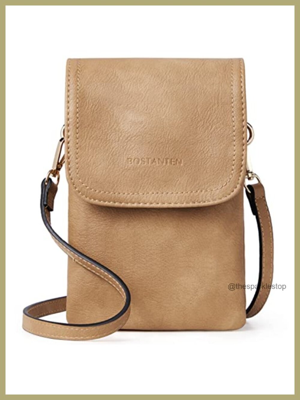 Vegan Leather Small Crossbody Bag with Phone Pocket Adjustable Strap